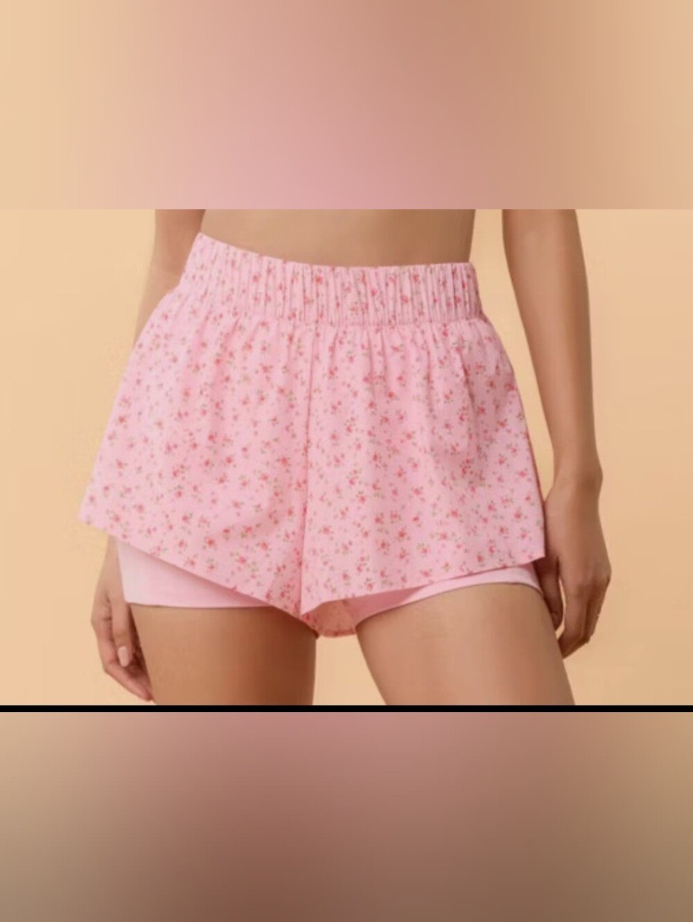 Blogilates Pink Floral Ruffle Shorts